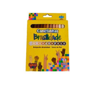 Imagem de Canetinha Hidrocor Com 12 Cores Tons De Pele Gatte Kids