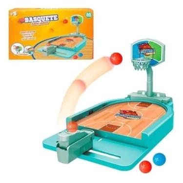 Imagem de MINI BASQUETE COM LANÇADOR DE BOLINHAS JOGO DE MESA QUADRA BASKETBALL TABULEIRO BRINQUEDO INFANTIL JOGAR PONTARIA DIVERSÃO EM FAMILIA INTERATIVO 27CM