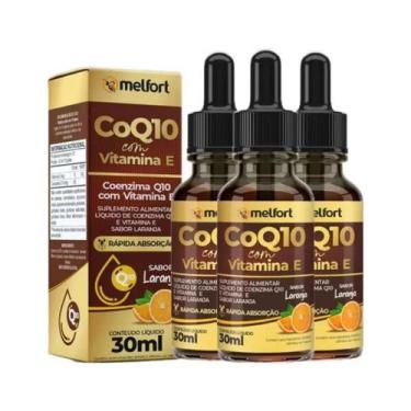 Imagem de Kit 3 Coenzima Q10 C/ Vit E 100mg P/ Porção Em Gotas Melfort