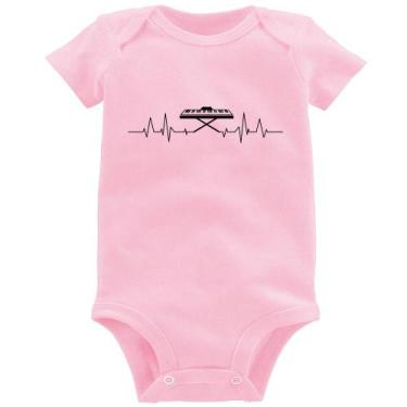 Imagem de Body Bebê Teclado Batimentos Cardíacos - Foca na Moda, Rosa bebê, GG