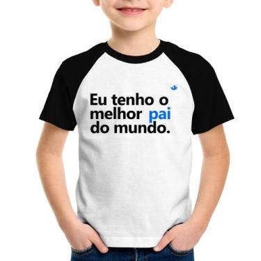Imagem de Camiseta Raglan Infantil Eu tenho o melhor pai do mundo. - Foca na Mod