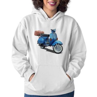 Imagem de Moletom Feminino Scooter Azul - Foca na Moda, Branco, GG