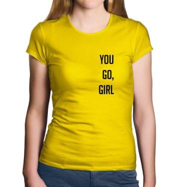 Imagem de Baby Look Algodão You go girl - Foca na Moda, Amarelo, GGG