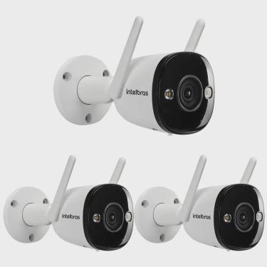 Imagem de Kit 3 Câmeras Inteligente Wi-Fi Full HD Com Zoom e Áudio iM5 + full color Intelbras