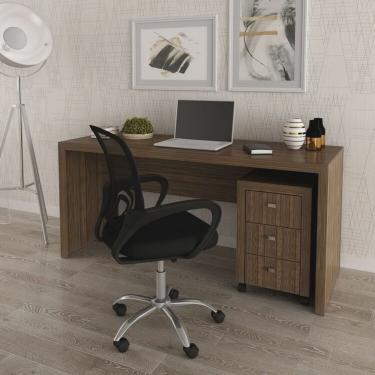 Imagem de Kit 2 Peças com Escrivaninha 163cm ME4109 e Gaveteiro ME4108