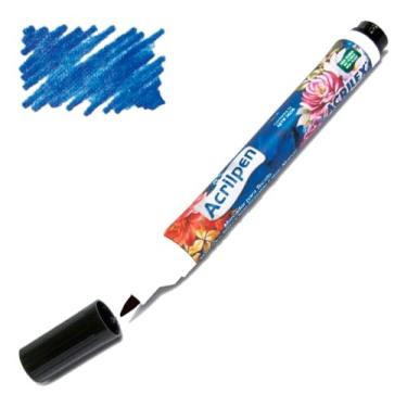 Imagem de Canetas Para Tecido Acrilpen - Acrilex Permanente 20 Ml Cor: Azul Celeste 503 Pintura Personalização É Ideal Para Personalizar E Detalhar Seus Projetos De Tecido Com Precisão E Durabilidade