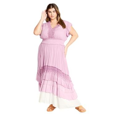 Imagem de City Chic Vestido feminino plus size - Destiny Ombre Maxi, Lavanda, 25 Plus Size