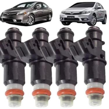 Imagem de 4 bicos injetores honda new civic 1.8 16v 12 furos 2007 à 2014 - STOSS