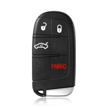 Imagem de Keylessbest Substituição para Dodge Charger 2018 2019 2020 2021 Dart Chrysler 200 300 Fiat 500X Key Fob Controle Remoto M3N40821302 4 Botões 433MHz