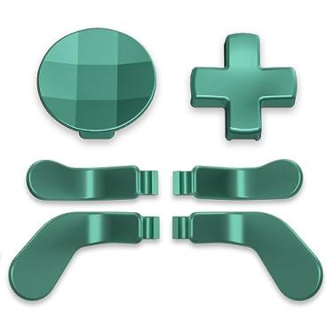 Imagem de eXtremeRate Pás traseiras de substituição 6 em 1 metálicas, verde-água, magnéticas, de aço inoxidável, para controle Xbox Elite V1/V2, teclas de direção e botões traseiros para controle Xbox Elite e Elite Series 2