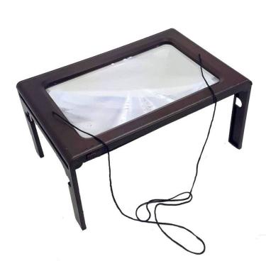 Imagem de Lupa De Mesa Com 6 Leds Mão Livre Amplia 2.5 X 23,5x15,5cm
