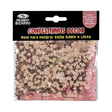 Imagem de Confete Metalizado Para Balão Quadrado Rosa Ouro - 25g