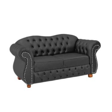 Imagem de Namoradeira Chesterfield Merlo 2 Lugares - Veludo Cinza Chumbo / Decor