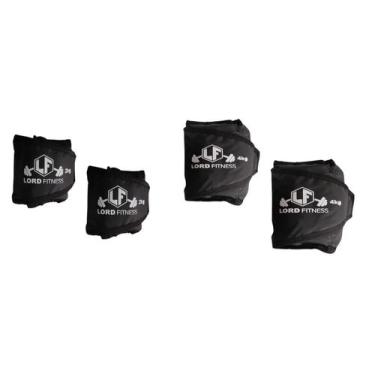 Imagem de Kit Funcional Com 02 Pares de Caneleira Tornozeleira Academia exercíci