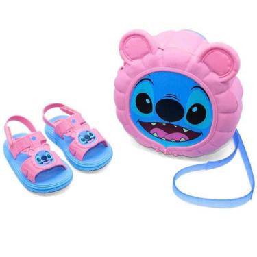 Imagem de Sandália Grendene Stitch Puff Bag Menina - Rosa e Azul, 20