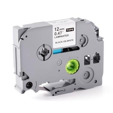 Imagem de 1 pacote de fita de substituição para etiquetadora TZe-231 TZe231 TZe TZ, compatível com Brother P Touch PT-D210 PT-H110 PT-D400 PT-D600, preto sobre branco, 12 mm 0,47 polegadas
