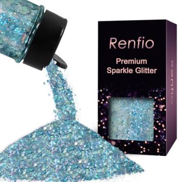 Imagem de Renfio Chameleon Mermaid Chunky Glitter, 50 g 3D Holográfico Azul Grosso Glitter para Snowglobe Tumbler, Artesanato, Resina, Unha, Slime, Decoração de Festivais