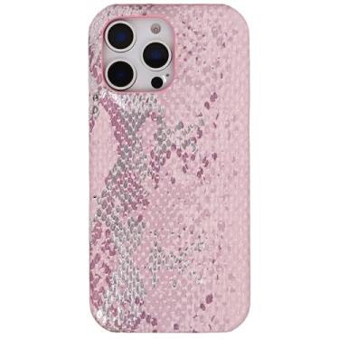 Imagem de DMaos Capa para iPhone 15 Plus/iPhone 14 Plus, capa de processo de estampagem a quente arte Snake Lines, legal para iPhone15+/iPhone14+ 6,7 polegadas - Rosa