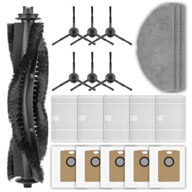Imagem de (Pacote com 20) Peças de reposição RV30 Max Plus compatíveis com aspirador de pó robótico Tapo RV30 Max Plus / RV20 Max Plus, 1 escova de rolo, 6 escovas laterais, 5 filtros HEPA, 5 sacos de poeira, 3