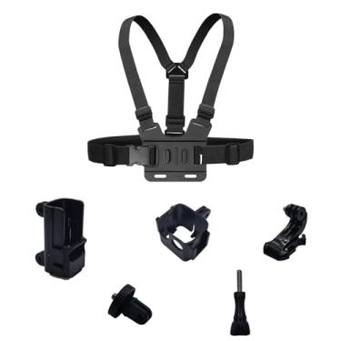 Imagem de EIOYUMY Suporte de alça de peito com 3 bolsos, comprimento de alça de ombro ajustável, compatível com DJI Osmo 360, Action 5, Insta360 X5, X4, X3, acessórios de câmera de ação