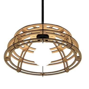 Imagem de Luminária Teto Tipo Pendente Gruta Mdf - Completa Mdf Cru - LENOBRE, B