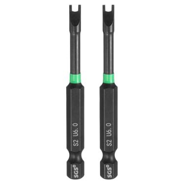 Imagem de HARFINGTON 2 peças de chave de fenda em forma de U 70 mm / 2,76" comprimento S2 aço U6 brocas magnéticas ferramentas elétricas com haste sextavada de 1/10.2 cm para reparo de precisão de mecânico
