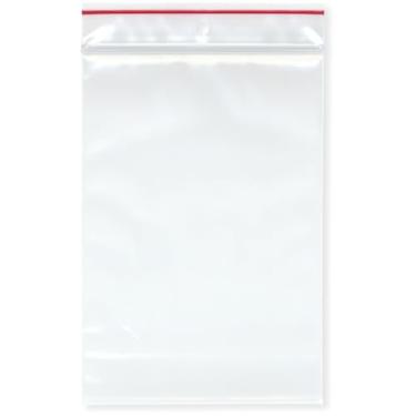 Imagem de Minigrip Red Line 10 cm x 15 cm (pacote com 200), 4 Mil com sacos de plástico reutilizáveis com zíper resistente