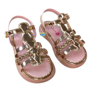 Imagem de Sandália Trançada Infantil Modinha Verniz Festa Confortável (Bronze, BR, Criança de 1 a 3 anos, Numérico, 20)