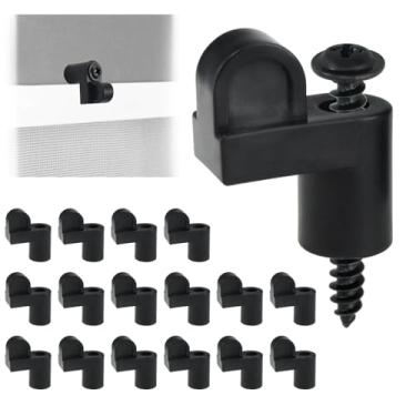 Imagem de Aifeier ET Pacote com 16 clipes de tela de janela de 3/8 polegadas com parafusos, clipes de retenção de janela duráveis, fixadores de porta de tempestade para prender telas, painéis de tempestade