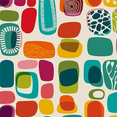 Imagem de Yzogbry Papel de parede de mosaico geométrico colorido moderno para decoração de parede autoadesivo adesivo de papel de parede fácil de retirar contato para apartamento de locatário