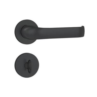 Imagem de Fechadura Banheiro 823/37 Roseta Redonda Preto Fosco 40mm Stam