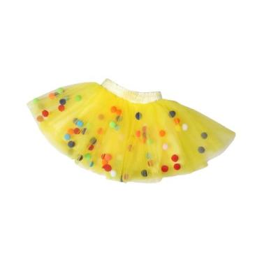 Imagem de Saia Tutu Infantil de Tule com Pompom - Vestido de Princesa para Menin