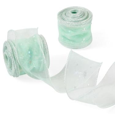 Imagem de Magibeads 2-1/20 pol. x 20 jardas fitas de malha decorativa de poliéster com padrão de estrela de tule extravagante rolo rolo fitas de tecido para buquê de flores, decoração de laço, decoração de saia