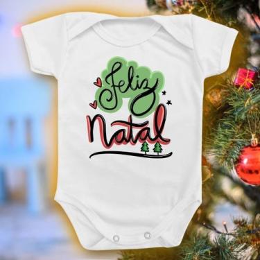 Imagem de Body Para Bebê Feliz Natal Presente Menino Menina Papai Noel - Borizin