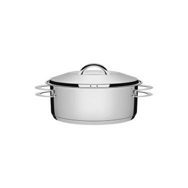 Imagem de Caçarola Tramontina Solar Rasa Em Aço Inox Fundo Triplo Com Tampa E Alças 20 Cm 2,9 L