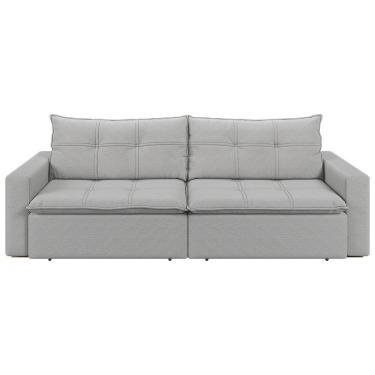 Imagem de Sofá Retrátil E Reclinável Joinville 2,70m Linho Cor Cinza 2341