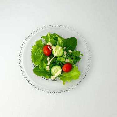 Imagem de Jogo 10 Pratos Rasos de Refeição Borda Cristal Diamante 27cm - L'hermi