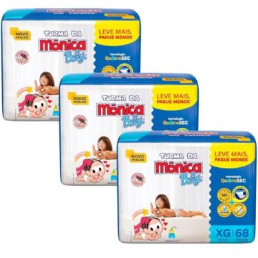 Imagem de Fralda Turma da Mônica Hiper - Kit com 3 pacotes - TAM XG - 204 unidad