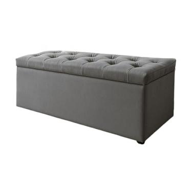 Imagem de CAPITONE VELUDO SUEDE PÉ DE CAMA PORTA OBJETOS BRINQUEDOS SAPATOS CASA DECORAÇÃO (CINZA SUEDE)
