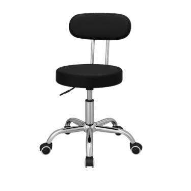 Imagem de Cadeira Giratória com Encosto – Ideal para Massagistas e Manicure Profissional (Preto)