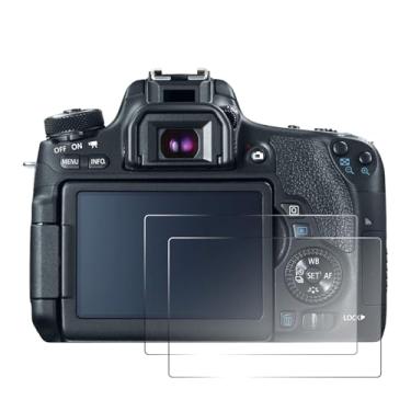 Imagem de 2 peças protetoras de tela compatíveis com câmera Canon EOS Rebel T6s EOS 760D EOS 8000D, película de vidro temperado transparente de 0,26 mm, ideal para fotografia de viagens, uso diário
