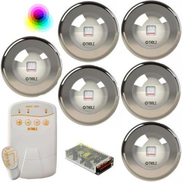 Imagem de KIT PDX1410n 6 LED PREMIUM INOX 316 20W RGB Piscina Tholz