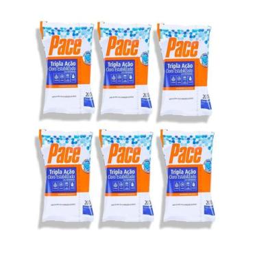 Imagem de kit 6 Pastilha de Cloro Pace Tripla Ação 200g HTH P/ Piscina