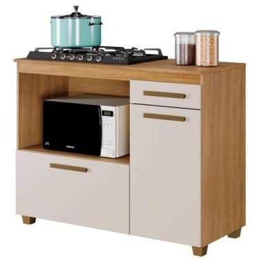 Imagem de Balcão Para Cooktop 5 Bocas Cronus Cinamomo Off White Arte Móveis