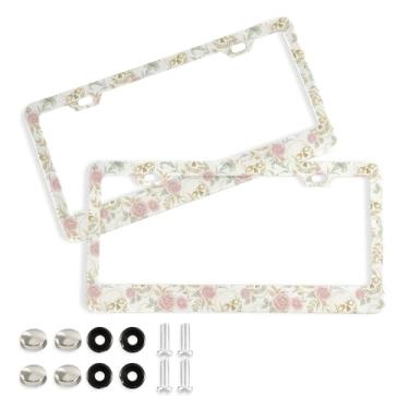 Imagem de SEHANY Molduras de placa de carro estilo gótico, moldura de placa de carro de alumínio à prova de ferrugem com furos e parafusos elípticos serve para veículos padrão dos EUA tamanho acessórios de