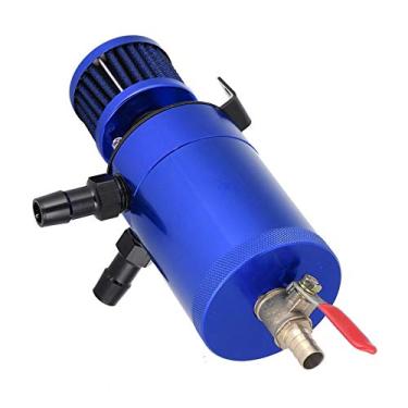Imagem de Cryfokt Lata de Captura do Reservatório de óleo de Alumínio do Carro Com Filtro Inoxidável para Melhor Desempenho Motor para a Maioria Carros, Ajuste Universal, Material de Liga de Alumínio, (Azul)