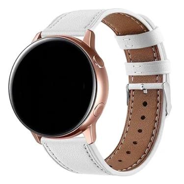 Imagem de Pulseira de Couro (Branca) Com Costura Reforçada para Smartwatch Aurafit Ella 4 AM35