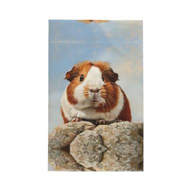 Imagem de XLLingL Toalhas de cozinha com estampa de porquinho da índia, panos de prato de microfibra, para decoração e limpeza de cozinha - 1 peça