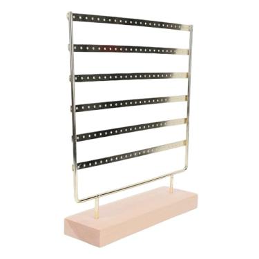 Imagem de Fockety Organizador de Brincos, Expositor de Joias com Mais de 20 Furos por Nível e Haste para Pendurar, Ideal para Brincos Pino, Argolas e Colares, Balcões de Boutique ou Penteadeiras (Ouro 6