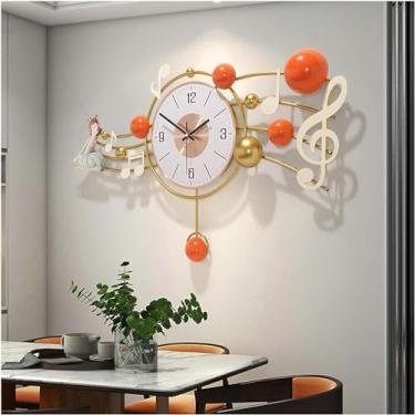 Imagem de Relógio de parede decorativo de metal 66,8 cm grande design moderno decoração de casa relógio de parede sala de estar quarto relógio de parede mudo relógio de parede digital de metal